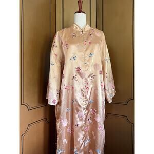 Vintage robe in gold with flowers, one size